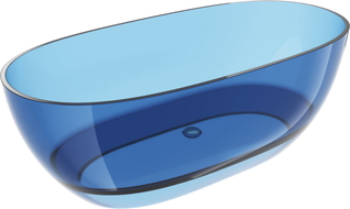 Mexen Pure denim cadă de baie freestanding transparentă 170 x 80 cm, dop crom - 58071708007