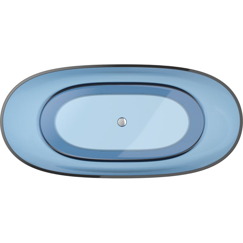 Mexen Pure denim cadă de baie freestanding transparentă 170 x 80 cm, dop crom - 58071708007