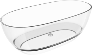 Mexen Pure átlátszó szabadon álló kád 170 x 80 cm, krómozott leeresztő - 58071708008