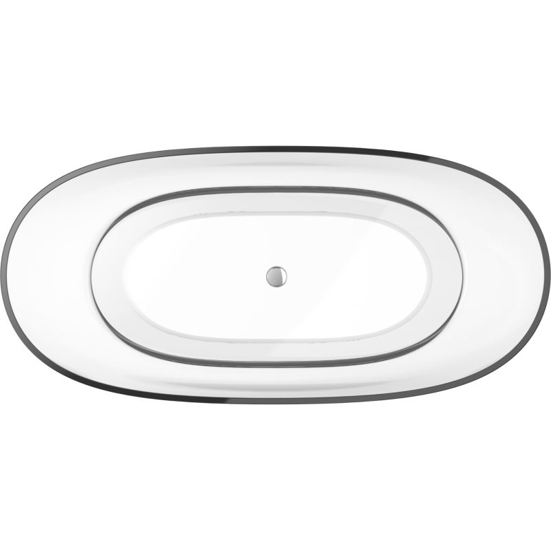 Mexen Pure clar cadă de baie independentă transparentă 170 x 80 cm, dop crom - 58071708008