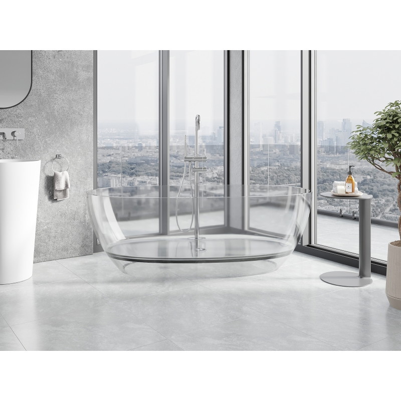 Mexen Pure szabadon álló átlátszó kád 170 x 80 cm, clear, króm dugó - 58071708008