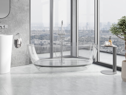 Mexen Pure clar cadă de baie independentă transparentă 170 x 80 cm, dop crom - 58071708008