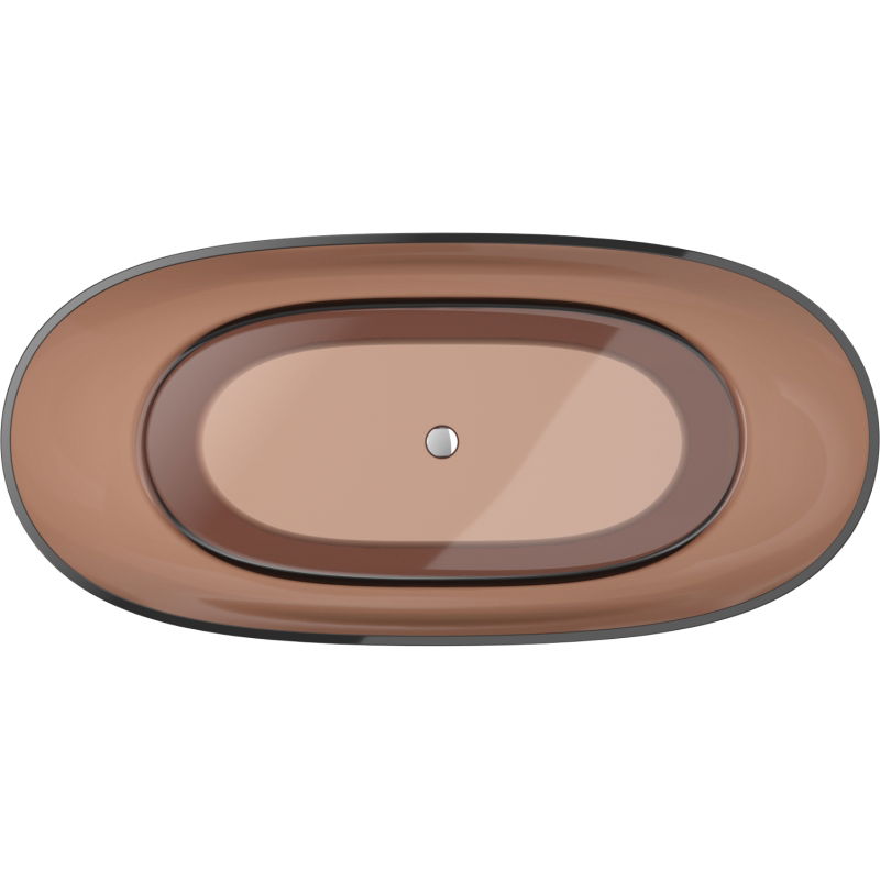 Mexen Pure cherry szabadon álló átlátszó kád 170 x 80 cm, krómozott leeresztő - 58071708009