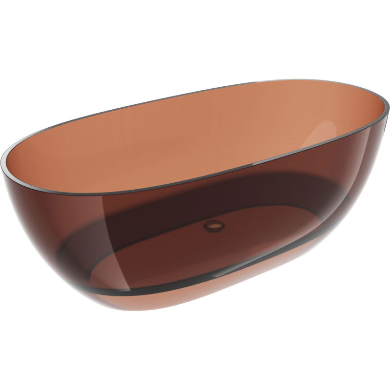 Mexen Pure cherry szabadon álló átlátszó kád 170 x 80 cm, krómozott leeresztő - 58071708009