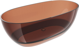 Mexen Pure cherry szabadon álló átlátszó kád 170 x 80 cm, krómozott leeresztő - 58071708009