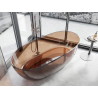 Mexen Pure cadă freestanding transparentă 170 x 80 cm, cherry, dop cromat - 58071708009