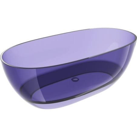 Mexen Pure sötét pala kék szabadon álló, átlátszó kád 170 x 80 cm, króm lefolyó - 58071708010