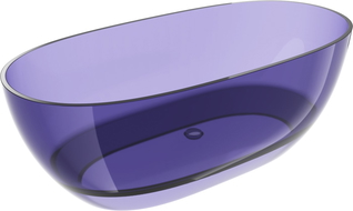 Mexen Pure albastru ardezie închis cadă freestanding transparentă 170 x 80 cm, dop crom - 58071708010