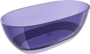 Mexen Pure sötét pala kék szabadon álló, átlátszó kád 170 x 80 cm, króm lefolyó - 58071708010