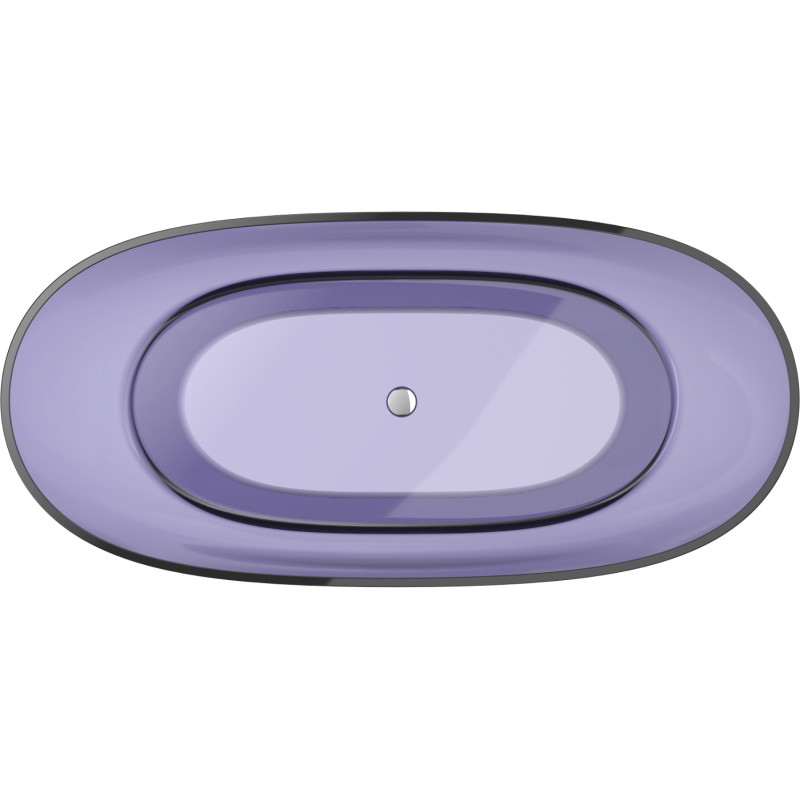 Mexen Pure cadă freestanding transparentă 170 x 80 cm, albastru închis ardezie, dop crom - 58071708010