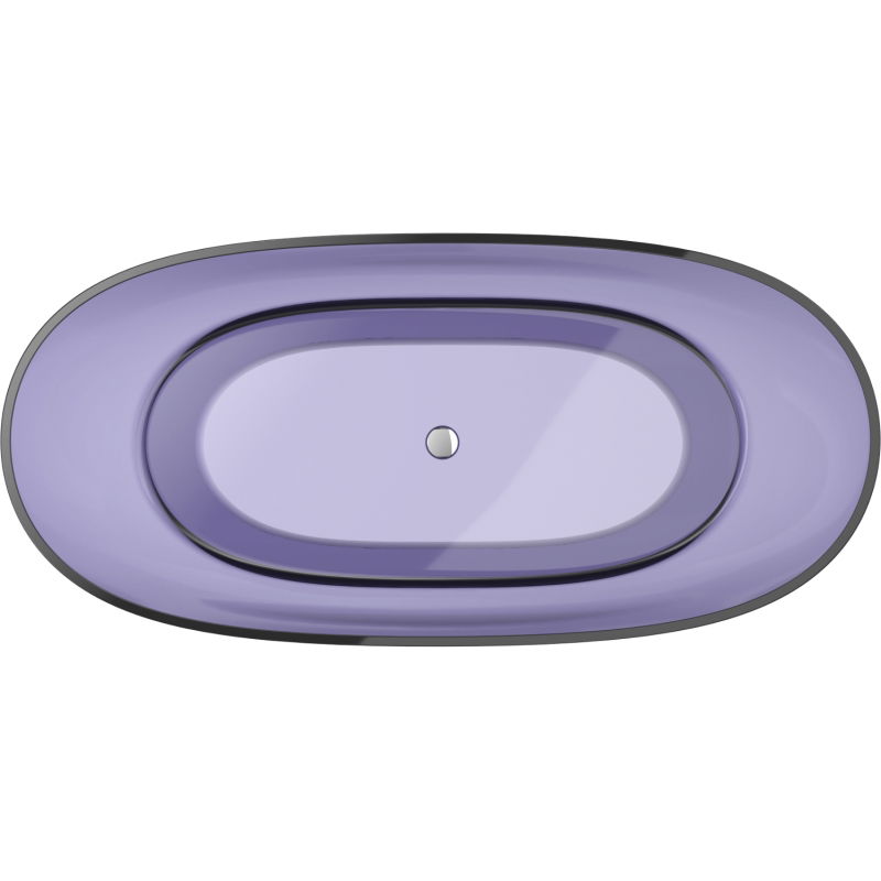 Mexen Pure sötét pala kék szabadon álló, átlátszó kád 170 x 80 cm, króm lefolyó - 58071708010