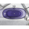Mexen Pure cadă freestanding transparentă 170 x 80 cm, albastru închis ardezie, dop crom - 58071708010