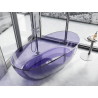 Mexen Pure cadă freestanding transparentă 170 x 80 cm, albastru închis ardezie, dop crom - 58071708010