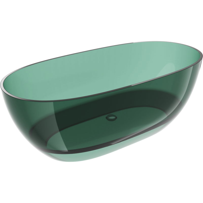 Mexen Pure teal cadă de baie independentă transparentă 170 x 80 cm, scurgere crom - 58071708011