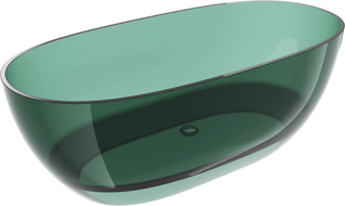 Mexen Pure teal cadă de baie independentă transparentă 170 x 80 cm, scurgere crom - 58071708011