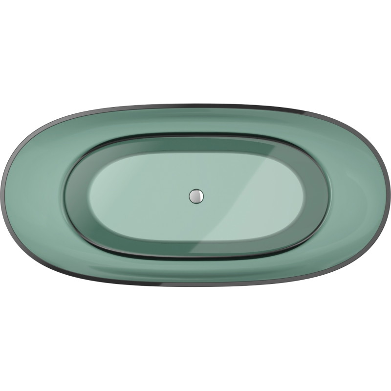Mexen Pure szabadon álló átlátszó kád 170 x 80 cm, türkiz, krómozott dugó - 58071708011