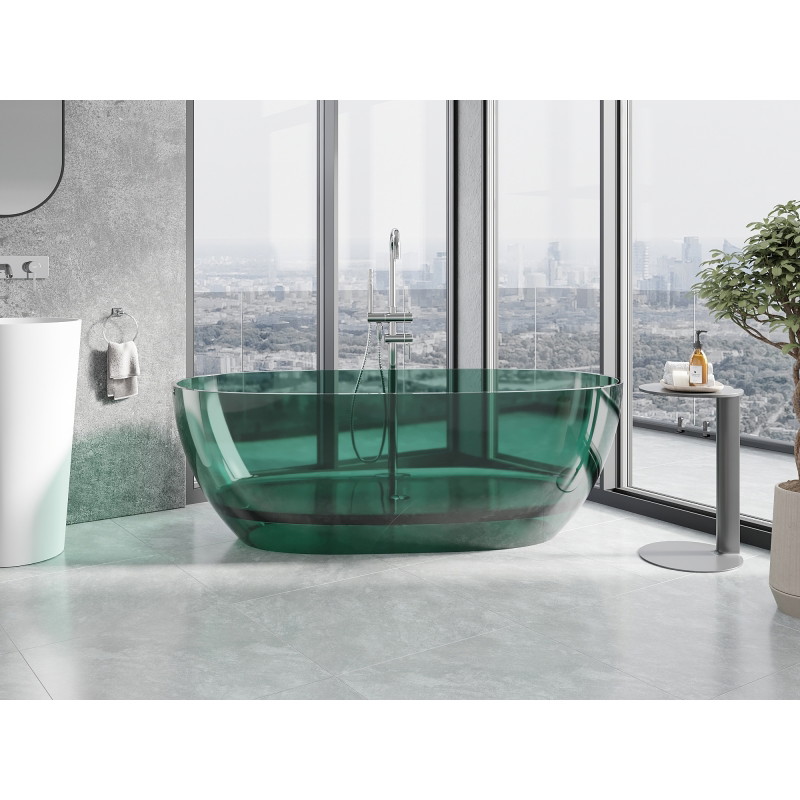 Mexen Pure cada autoportantă transparentă 170 x 80 cm, teal, dop cromat - 58071708011