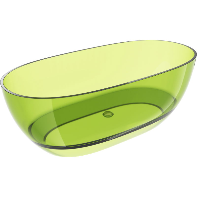 Mexen Pure lime cadă de baie freestanding transparentă 170 x 80 cm, dop crom - 58071708012