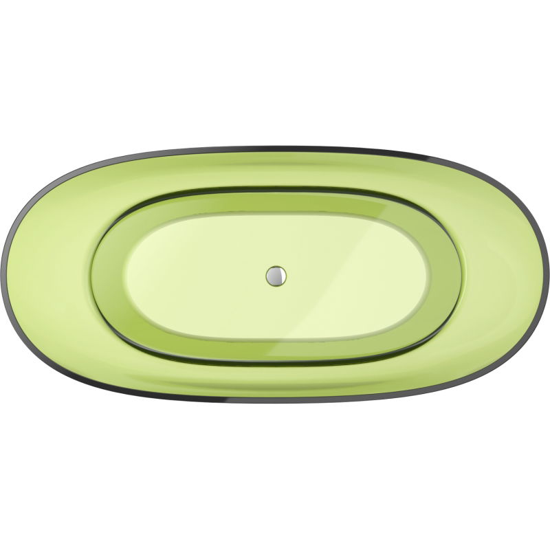 Mexen Pure lime szabadon álló átlátszó kád 170 x 80 cm, krómozott lefolyó - 58071708012