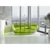 Mexen Pure cadă de baie independentă transparentă 170 x 80 cm, lime, șaibă cromată - 58071708012