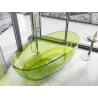 Mexen Pure cadă de baie independentă transparentă 170 x 80 cm, lime, șaibă cromată - 58071708012