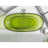 Mexen Pure szabadon álló átlátszó kád 170 x 80 cm, lime, króm lefolyó - 58071708012