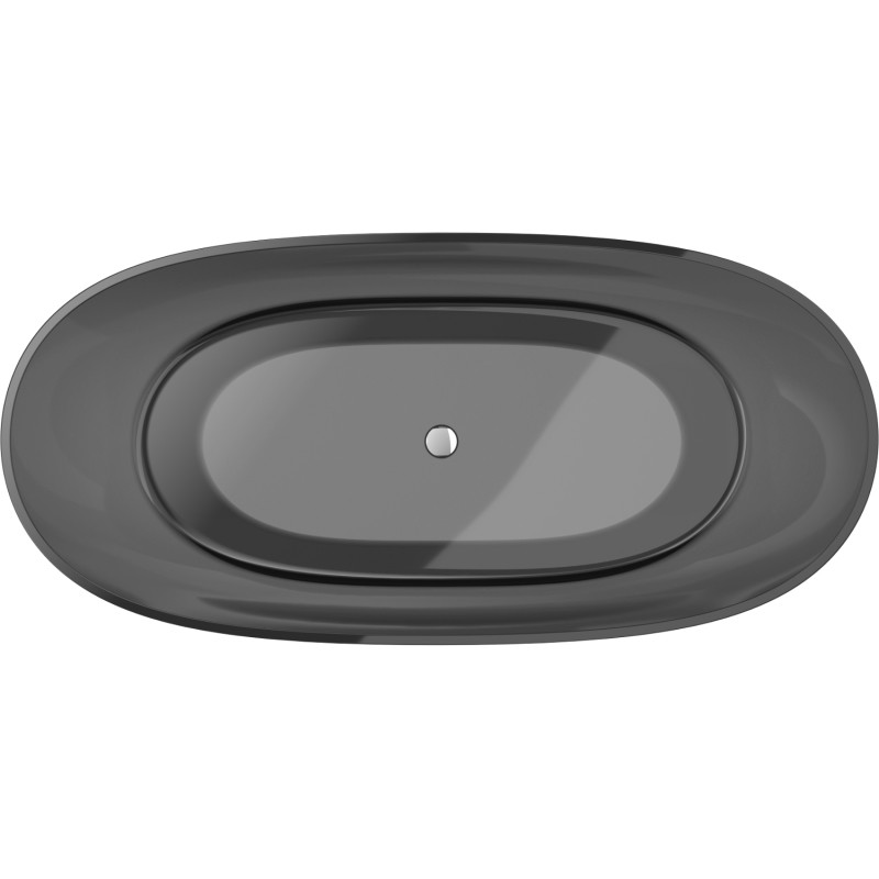 Mexen Pure cadă freestanding transparentă 170 x 80 cm, black, dop crom - 58071708013