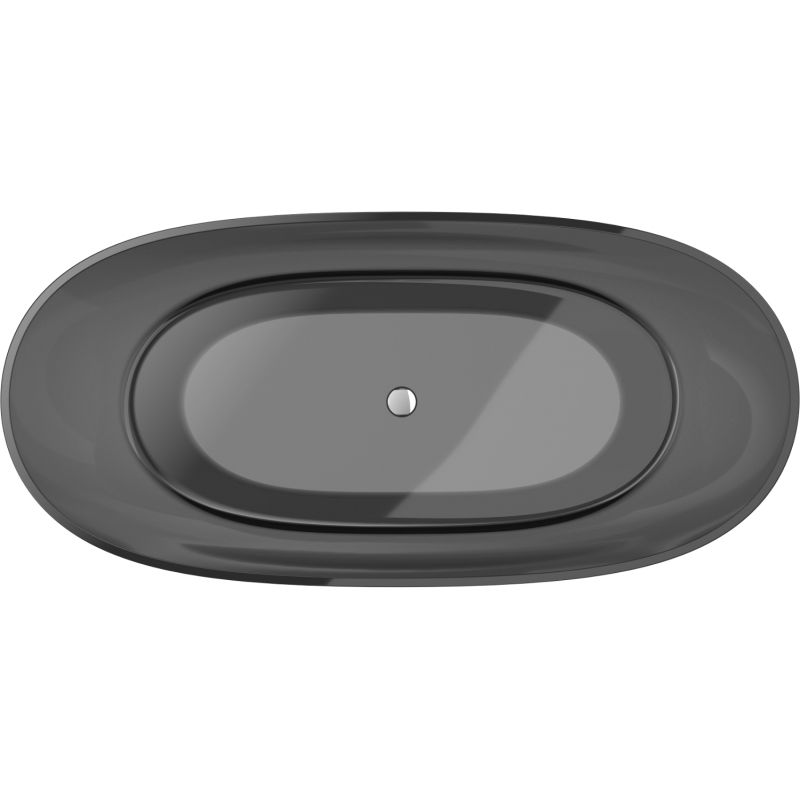 Mexen Pure cadă neagră freestanding transparentă 170 x 80 cm, ventil cromat - 58071708013