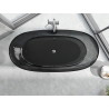 Mexen Pure cadă freestanding transparentă 170 x 80 cm, black, dop crom - 58071708013