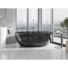 Mexen Pure cadă freestanding transparentă 170 x 80 cm, black, dop crom - 58071708013