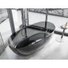 Mexen Pure cadă freestanding transparentă 170 x 80 cm, black, dop crom - 58071708013