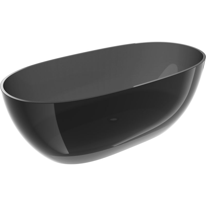 Mexen Pure cadă neagră freestanding transparentă 170 x 80 cm, ventil cromat - 58071708013