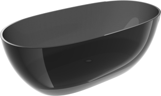 Mexen Pure fekete szabadon álló átlátszó kád 170 x 80 cm, króm lefolyó - 58071708013