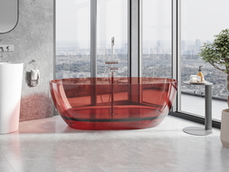 Mexen Pure cadă rose independentă transparentă 170 x 80 cm, dop crom - 58071708014