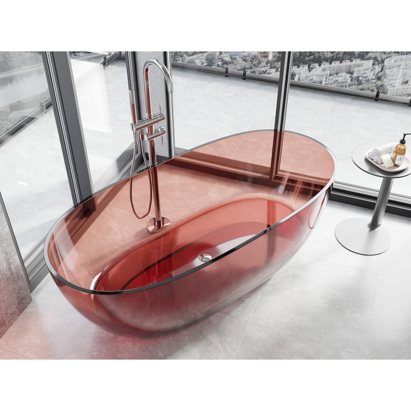 Mexen Pure cada autoportantă transparentă 170 x 80 cm, rose, dop crom - 58071708014