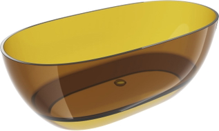 Mexen Pure cadă independentă transparentă 170 x 80 cm, honey, dop crom - 58071708015