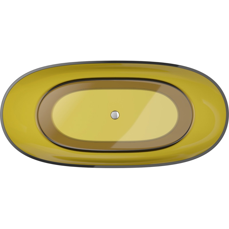 Mexen Pure szabadon álló átlátszó kád 170 x 80 cm, mézszínű, krómozott dugóval - 58071708015