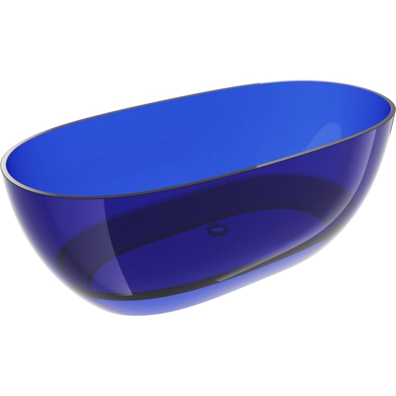 Mexen Pure Sapphire szabadon álló átlátszó kád 170 x 80 cm, krómozott lefolyó - 58071708016