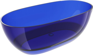 Mexen Pure cadă freestanding transparentă 170 x 80 cm, sapphire, dop cromat - 58071708016