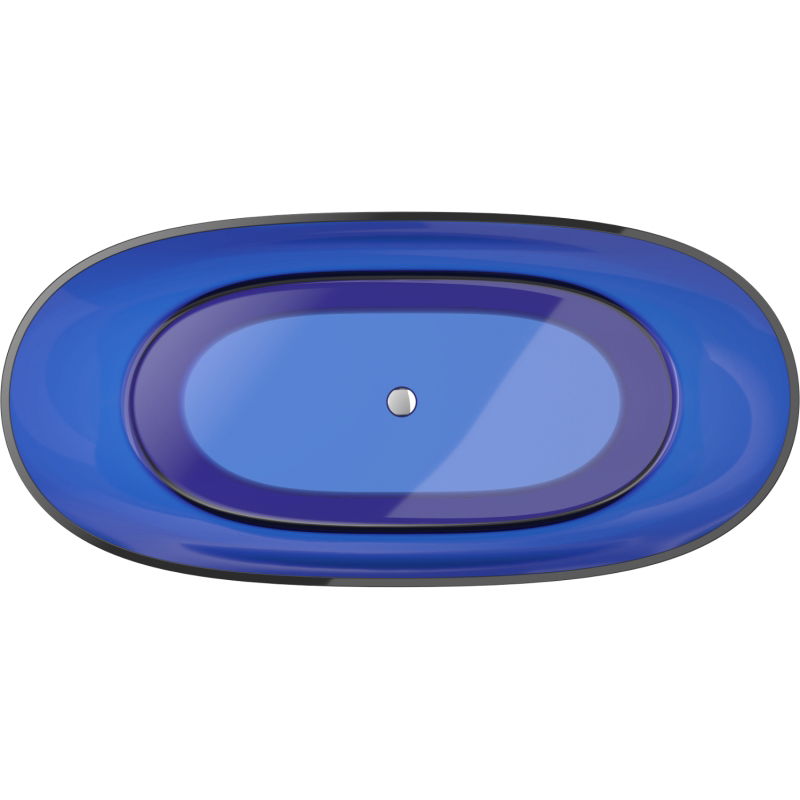 Mexen Pure Sapphire szabadon álló átlátszó kád 170 x 80 cm, krómozott lefolyó - 58071708016