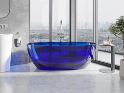 Mexen Pure safir cadă freestanding transparentă 170 x 80 cm, dop crom - 58071708016