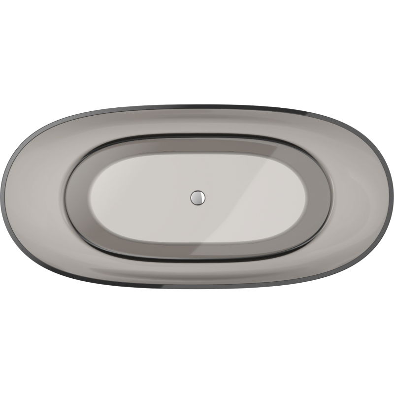 Mexen Pure bronz szabadon álló átlátszó kád 170 x 80 cm, krómozott dugó - 58071708018