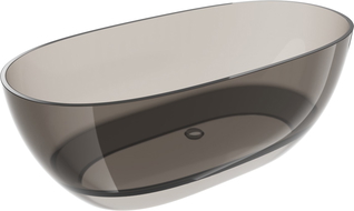 Mexen Pure bronz cadă de baie independentă transparentă 170 x 80 cm, dop crom - 58071708018