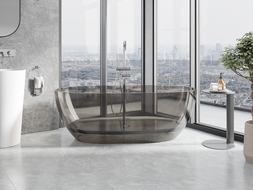 Mexen Pure cadă bronz transparentă freestanding 170 x 80 cm, dop crom - 58071708018