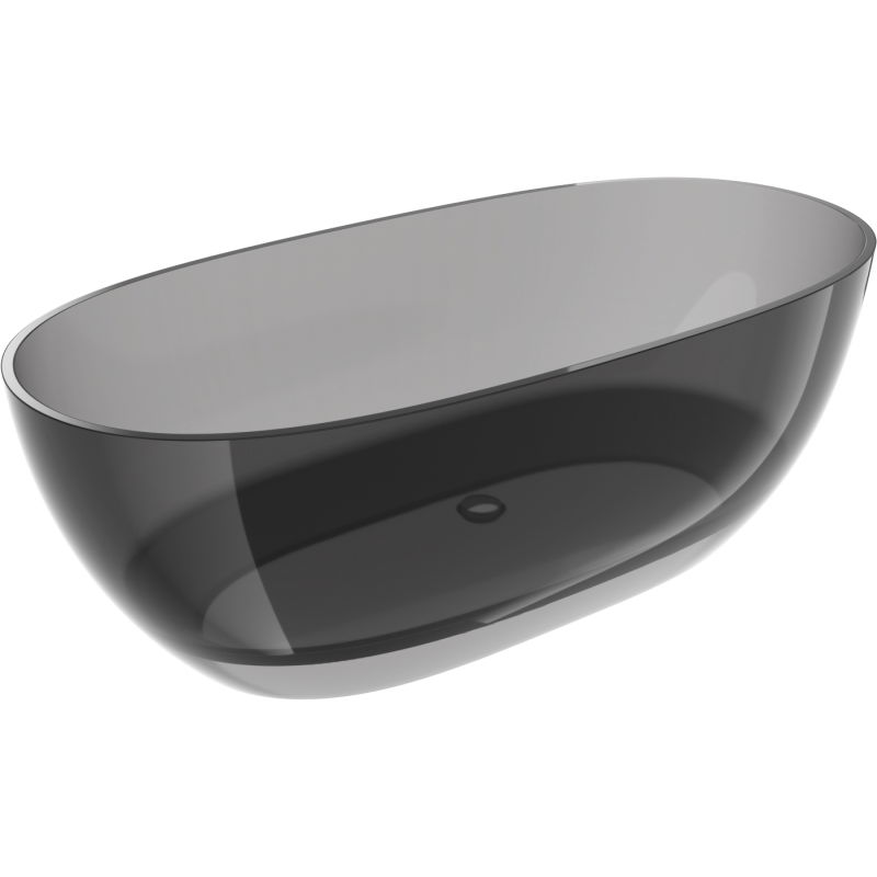 Mexen Pure füst szabadon álló átlátszó 170 x 80 cm, krómozott lefolyódugó - 58071708019