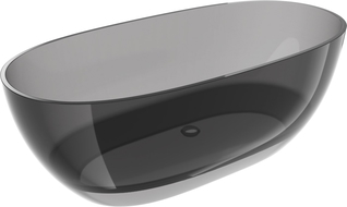 Mexen Pure smoke cadă de baie freestanding transparentă 170 x 80 cm, dop crom - 58071708019