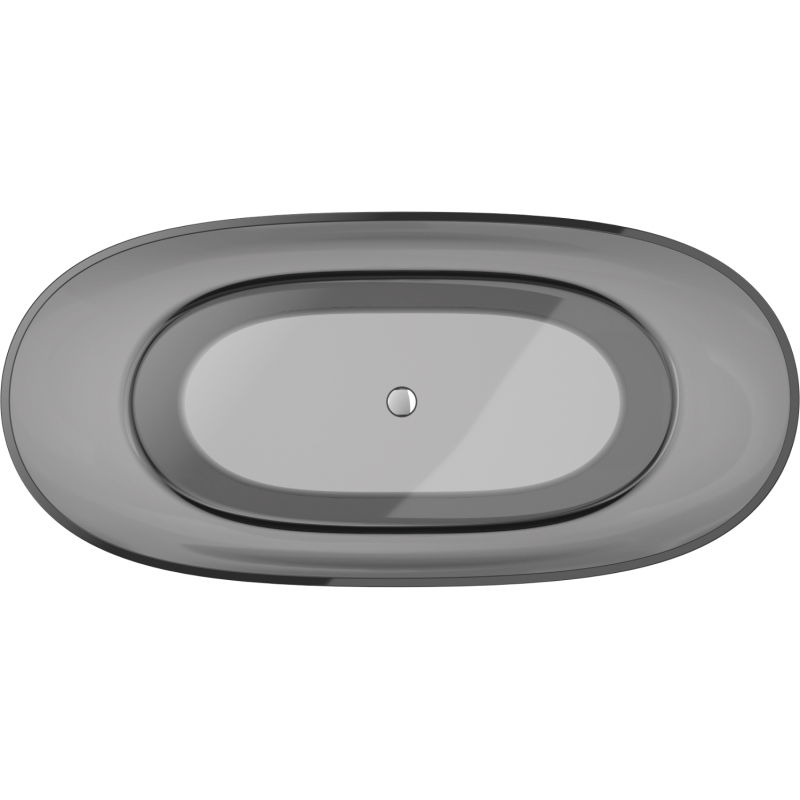 Mexen Pure smoke cadă de baie freestanding transparentă 170 x 80 cm, dop crom - 58071708019