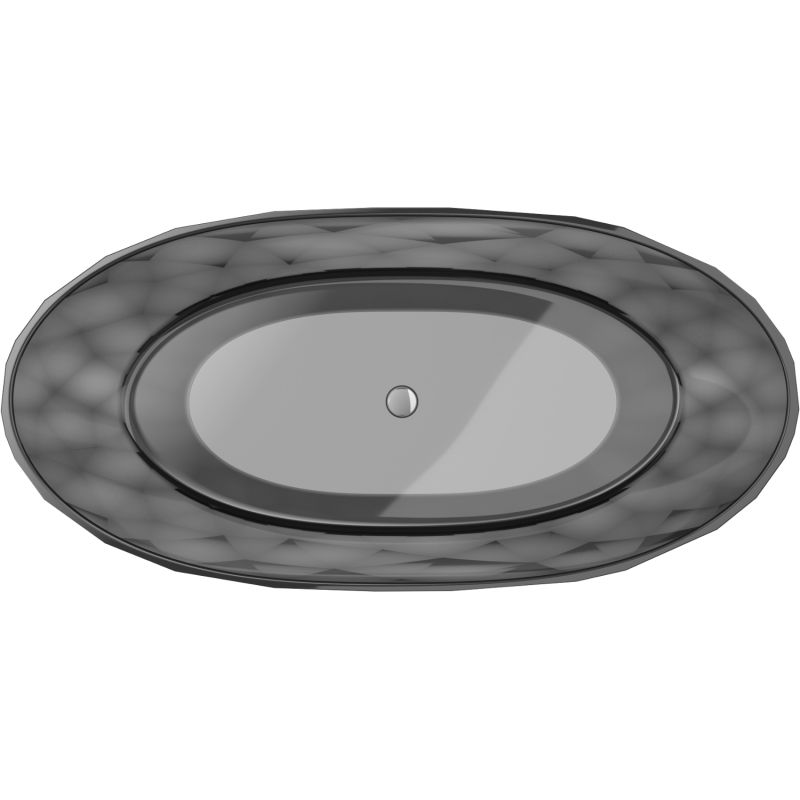 Mexen Orax neagră cadă de baie freestanding transparentă 170 x 80 cm, dop crom - 58081708013