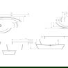 Mexen Orax fekete szabadon álló átlátszó kád 170 x 80 cm, krómozott dugó - 58081708013