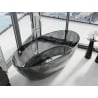 Mexen Orax cadă freestanding transparentă 170 x 80 cm, negru, sifon crom - 58081708013